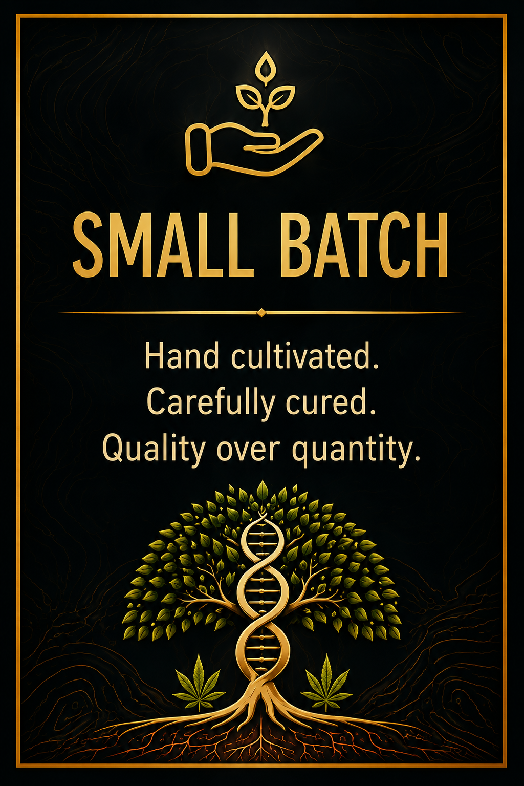 Small Batch cultivar card — Rare Earth by Pitbull Acres brand and website, Source IE case study.