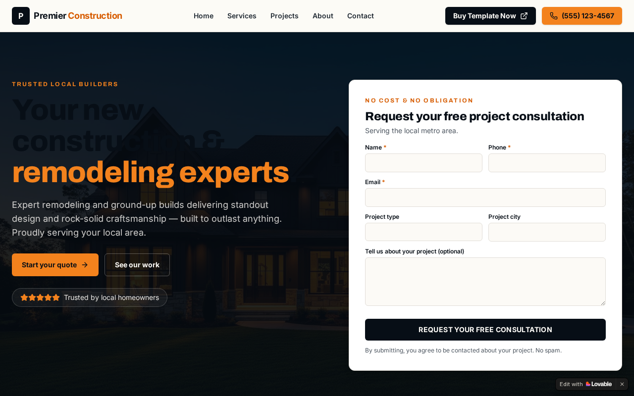 Construction Template preview